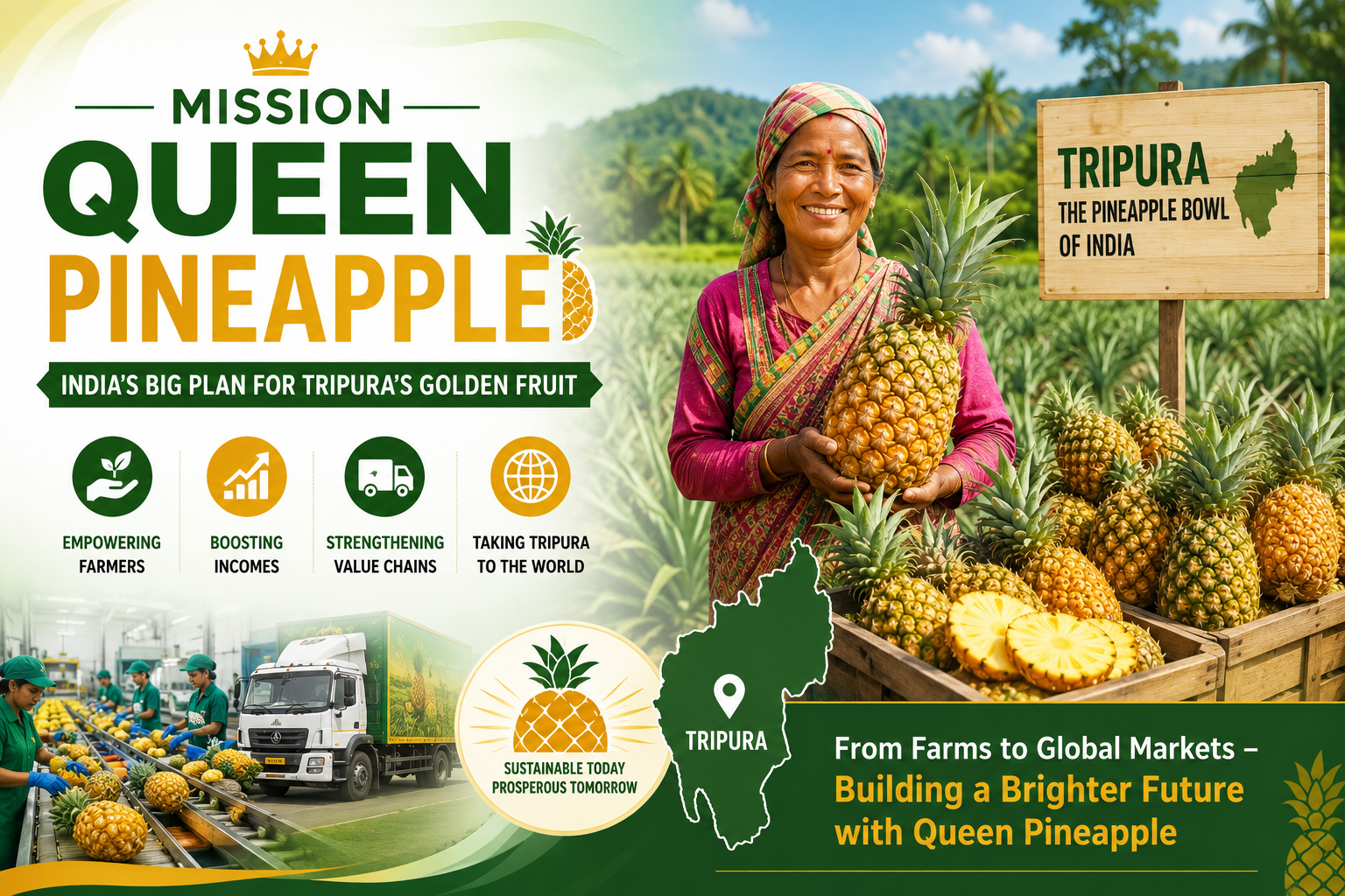 Mission Queen Pineapple: India’s Big Plan for Tripura’s Golden Fruit