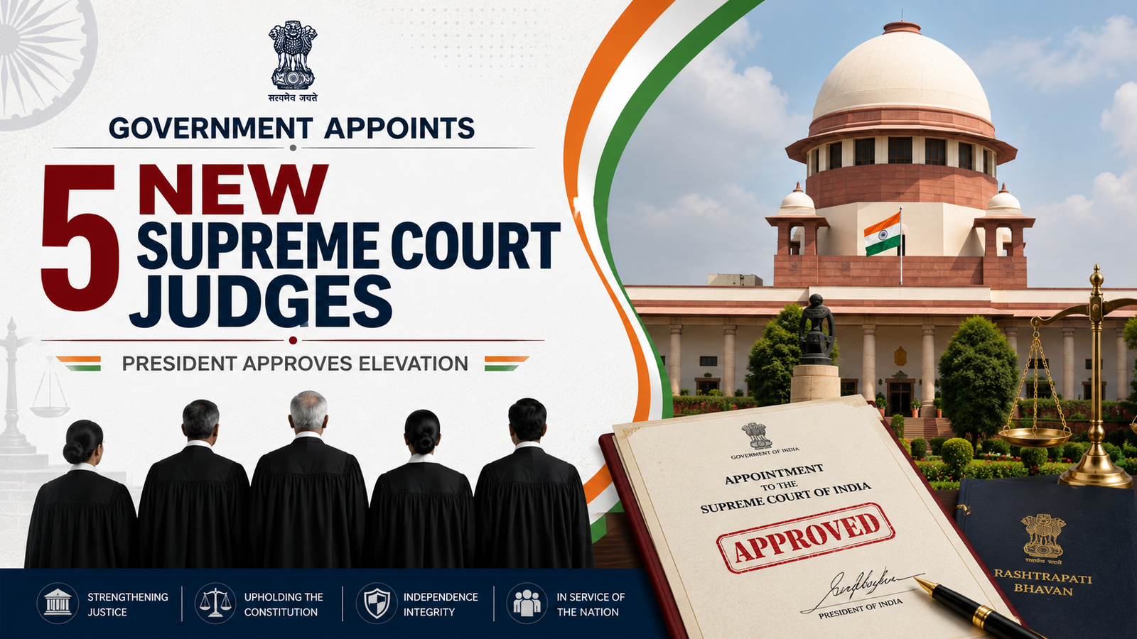 Government Appoints 5 New Supreme Court Judges; President Approves Elevation
